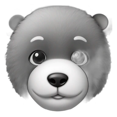 Black and white teddy bear close-up sticker