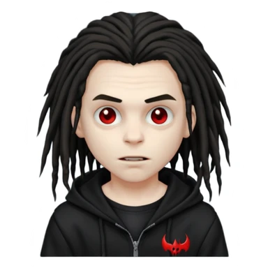 vampire boy with dreads and black hoodie  sticker