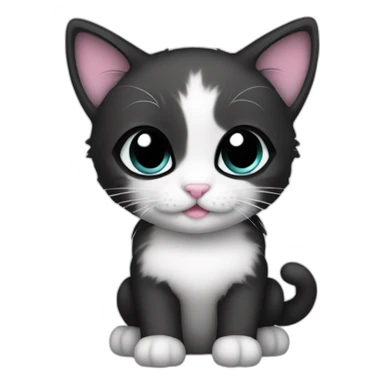cool female kitten with black glass sticker