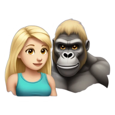 Buff Gorilla with a shy blonde girl sticker