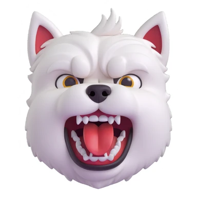angry westie, 3D emoji style, furrowed brows, bared teeth sticker