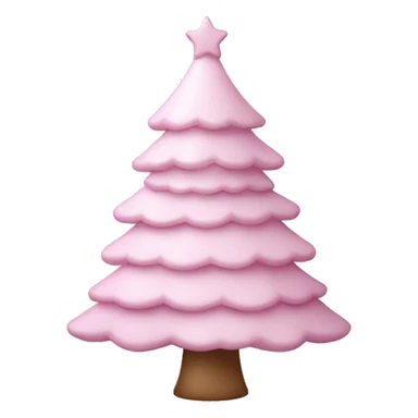 Pastel pink Christmas tree sticker