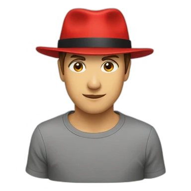 red hat with black line sticker