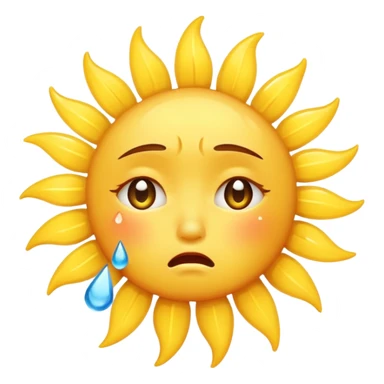Sun emoji crying sticker