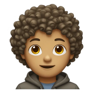 a boy with curly hair sticker