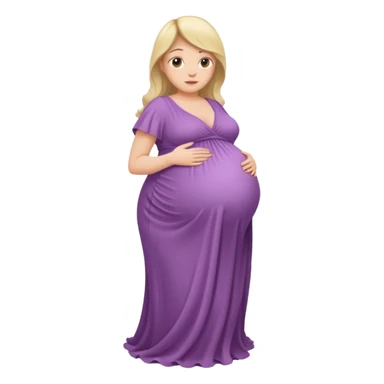 very heavily pregnant overdue woman with very  elarge belly  sticker