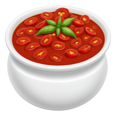 bowl of spicy tomato red chutney with chilies sticker
