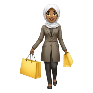 Fashionable-Muslim-girl-shopping-shopping bags sticker
