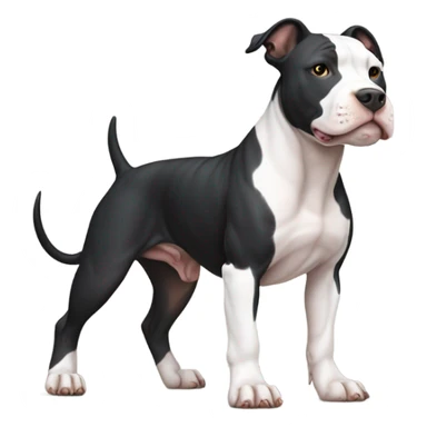American pitbull terrier black and white  sticker
