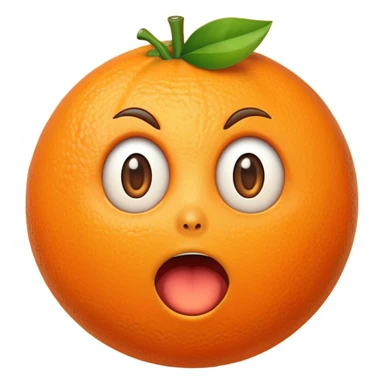 Orange with suprised face sticker