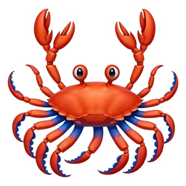 a red crab with two claws and a blue octopus are friends sticker