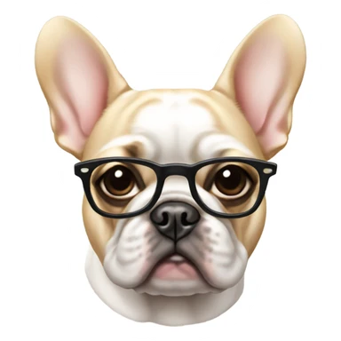 Frenchie in glasses sticker