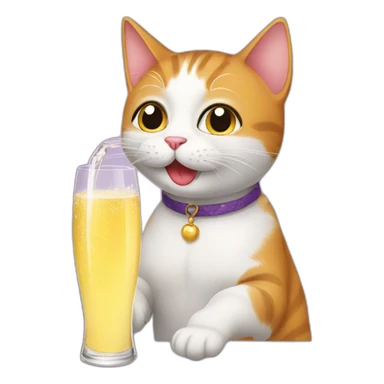 CAT sipping champagne sticker