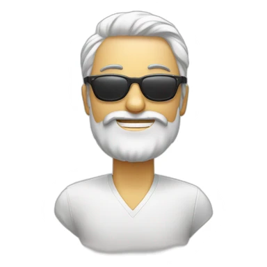 homme blanc avec une barbe un trou au milieu des dents et des grosses lunettes de soleil sticker