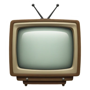 front view of a vintage television with a transparent screen sticker