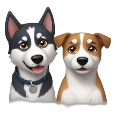 Husky and jack  Russel dog sticker