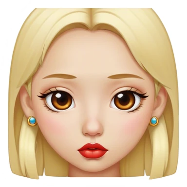 Girl with blonde hair piercing on the nose thick lips and Chinese eyes sticker
