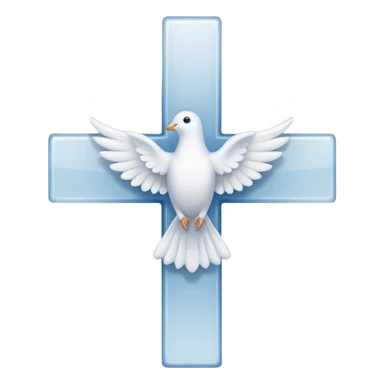 Dove outline infront of a cross sticker