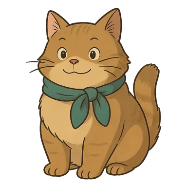 friendly cat with a scarf sticker