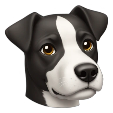 dog, short-hair, black, white-chest, white-stripe-down-face, black-snout, mcnab sticker