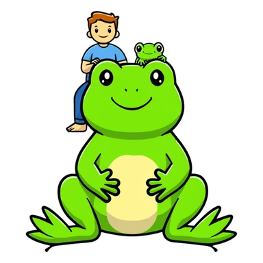 white guy on top of a frog sticker