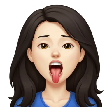 yawning dark long hair woman sticker