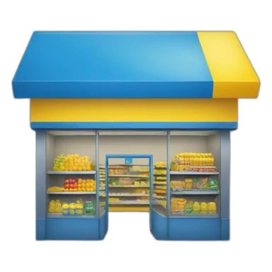 BLU AND YELLOW SUPERMARKET square sign sticker