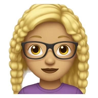 girl with blonde hair and glasses sticker