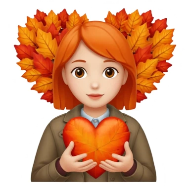  autumn heart in a hand sticker