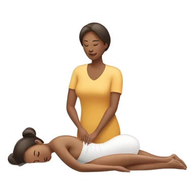 woman giving massage to another woman sticker