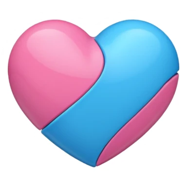 un corazón negro, rosado & azul sticker