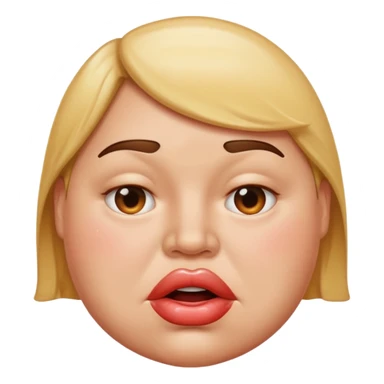 Sweaty emoji with big fat lips sticker