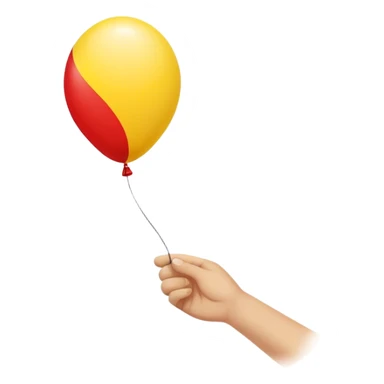 letting go of a yellow red balloon hand  sticker
