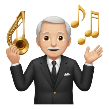 old man  music conductor sticker