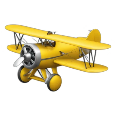Yellow vintage biplane sticker