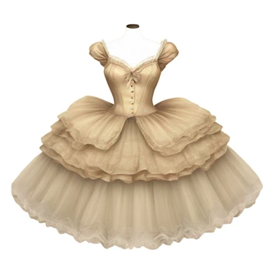 Vintage rococo begie  tutu sticker