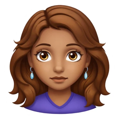 girl with wavy hair, almond shaped eyes, birthmark near her eye, tan, with lots of swag, cool, face piercings  sticker