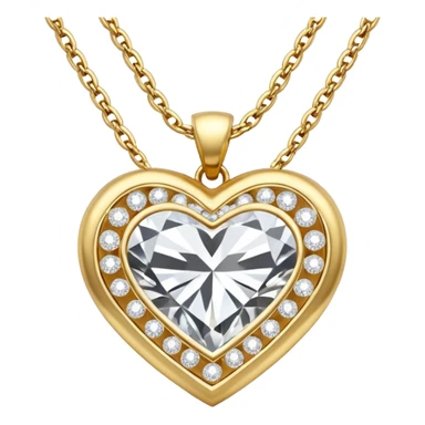 gold chain with a diamond heart pendant sticker