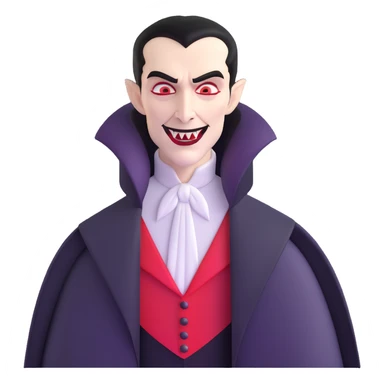 Count Dracula with pale skin and vampire fangs sticker