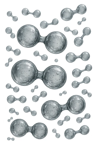 molecole di ossigeno che volano realistiche sticker