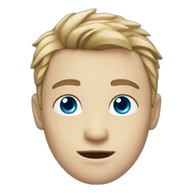 White male, blue eyes, drown hair sticker