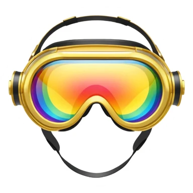 gold simulation rainbow visor goggles sticker