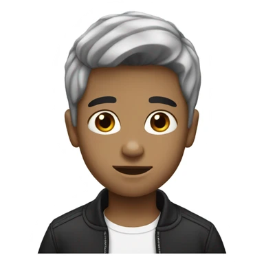 young white boy with black hair sticker