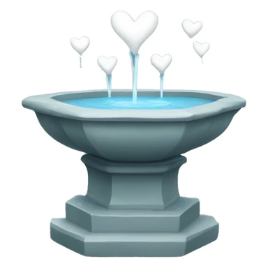 A fountain with little white hearts sticker