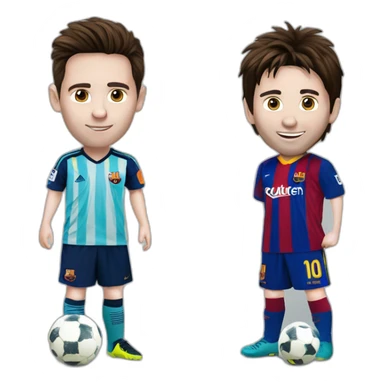 Young messi says hi to old messi sticker