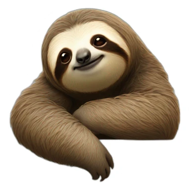 sloth makes a kissing face sticker