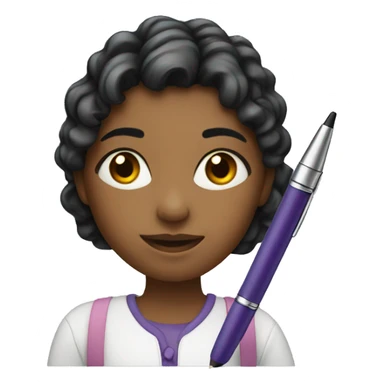 girl with a pen sticker