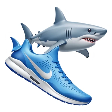 Shark with Nike blue shoes  sticker