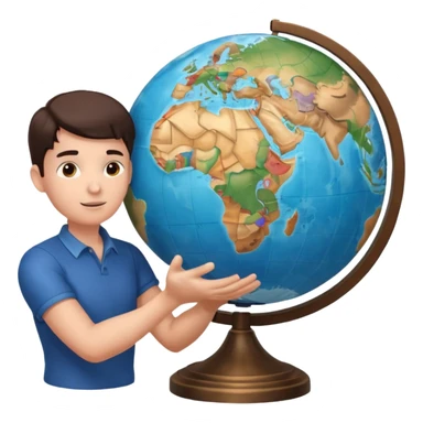 open atlas with a globe above sticker