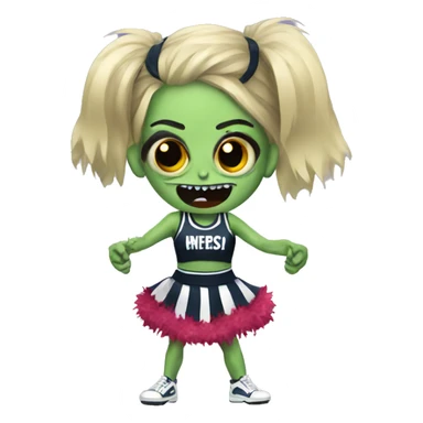 Zombie cheerleader with Pom poms sticker